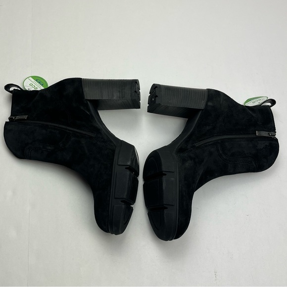 Paul Green Heeled Suede Black Booties Womens Size US 8.5‎ UK 6 Side Zipper NEW - Picture 3 of 11